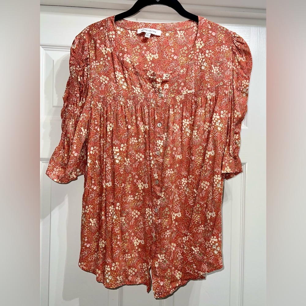 Rose + Olive blouse